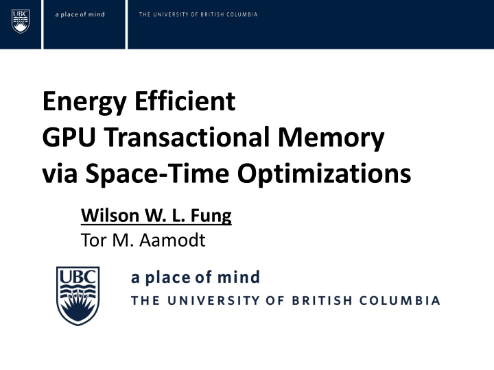 Energy-Efficient GPU Transactional Memory