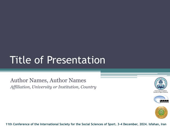 Guidelines for Academic Presentations at Sports Sciences Conference