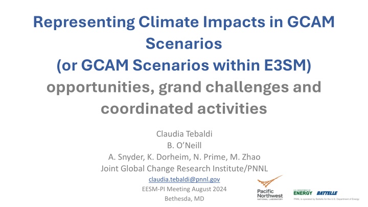 representing climate impacts in gcam scenarios n.w