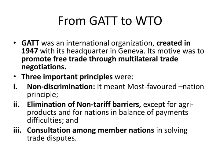 Evolution of International Trade Agreements