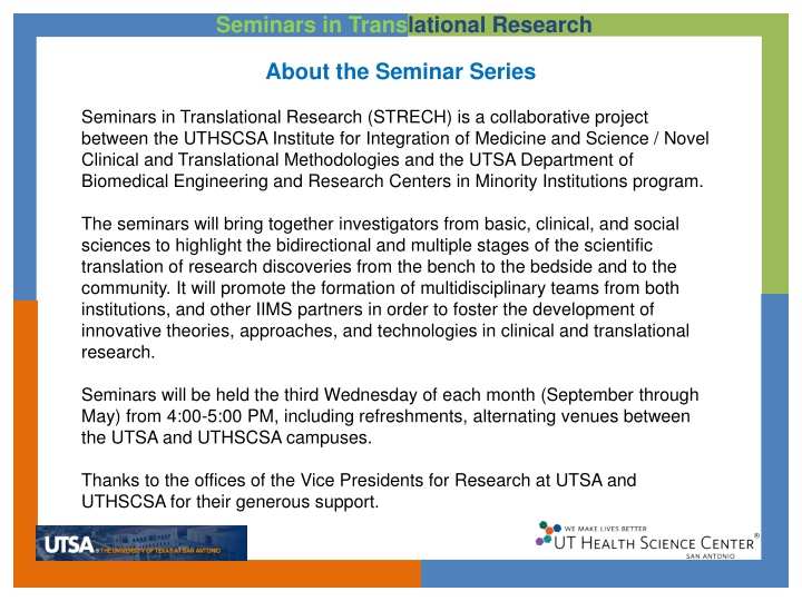 seminars in translational research n.w