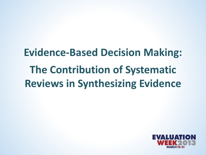 evidence based decision making n.w