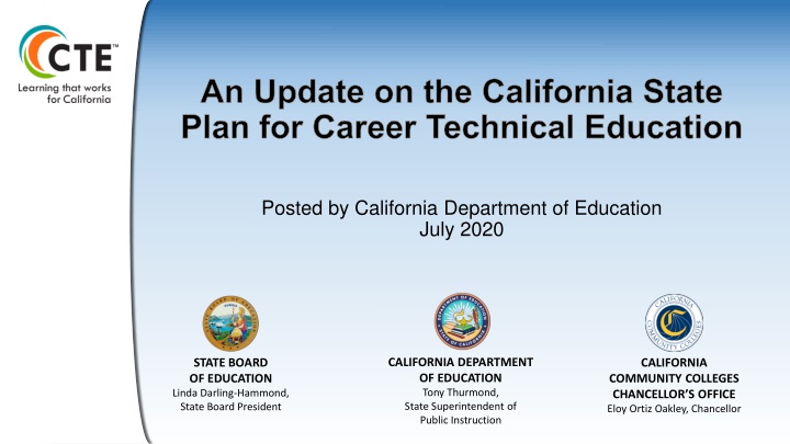 California State Plan for Career Technical Education Update
