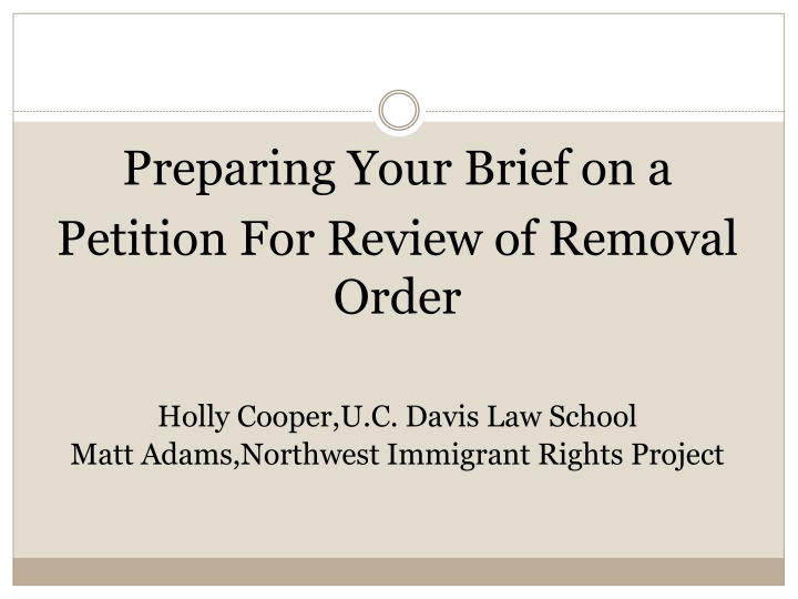 Petition for Review of Removal Order Brief