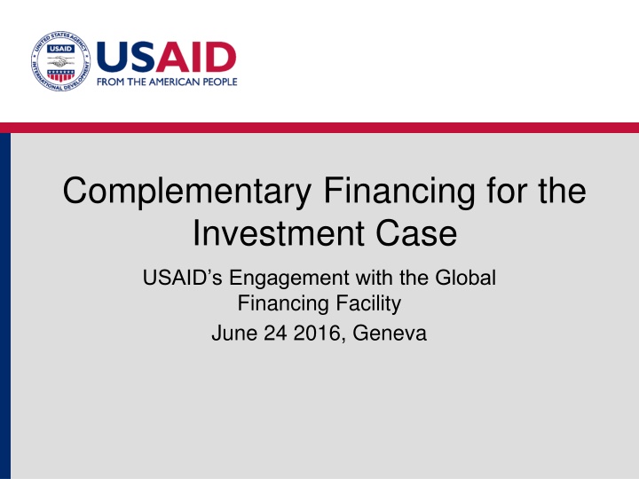 USAID's Engagement with Global Financing Facility