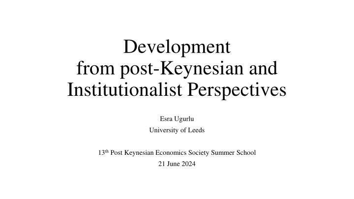 development from post keynesian n.w