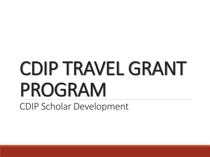 CDIP Travel Grant Program Guidelines