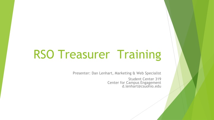 RSO Treasurer Training: Financial Guidelines and Tools