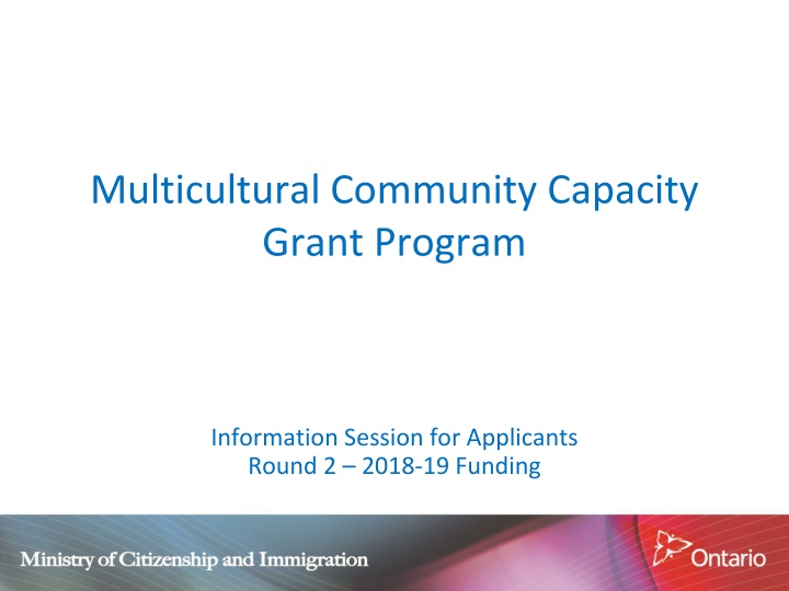 Multicultural Community Capacity Grant Program