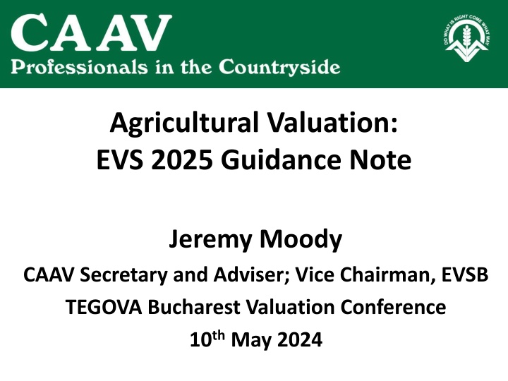 agricultural valuation evs 2025 guidance note n.w