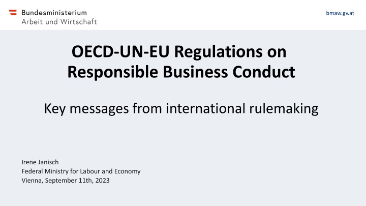 OECD-UN-EU Regulations on Responsible Business Conduct