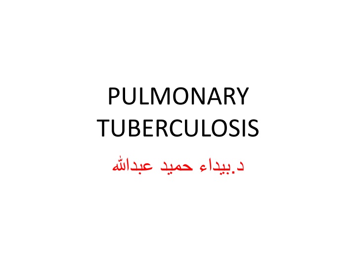 pulmonary tuberculosis n.w