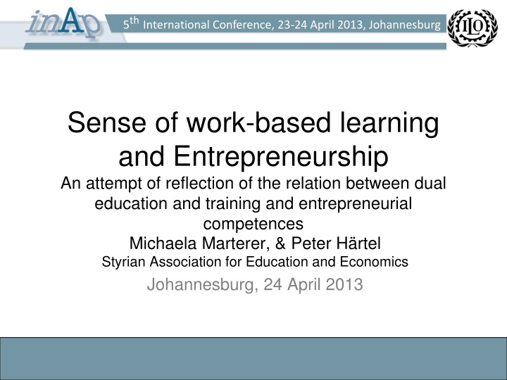 Reflection on Dual Education and Entrepreneurship at 5th International Conference