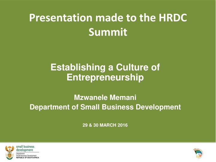 presentation made to the hrdc summit n.w