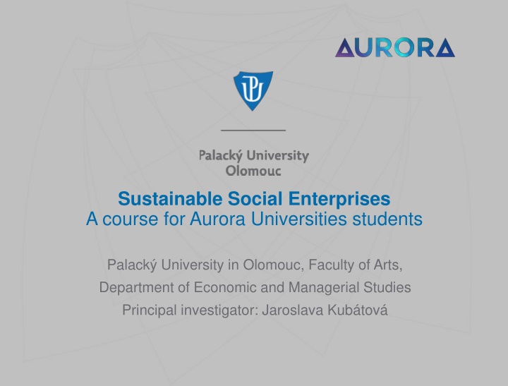 sustainable social enterprises a course n.w