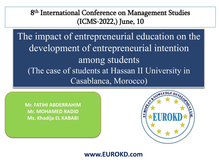 Exploring Impact of Entrepreneurial Education on Student Intentions