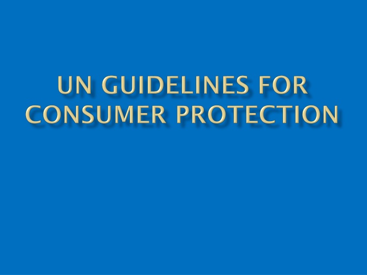 Consumer Protection Priorities and Measures