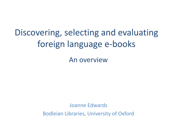 discovering selecting and evaluating foreign n.w
