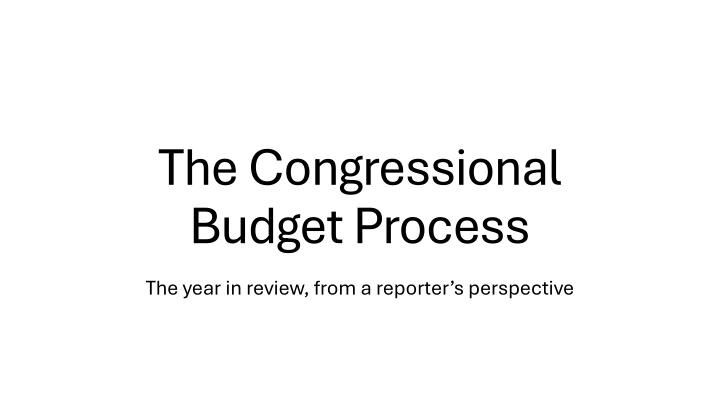 the congressional budget process n.w
