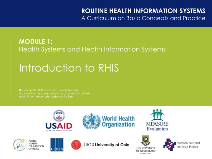routine health information systems a curriculum n.w