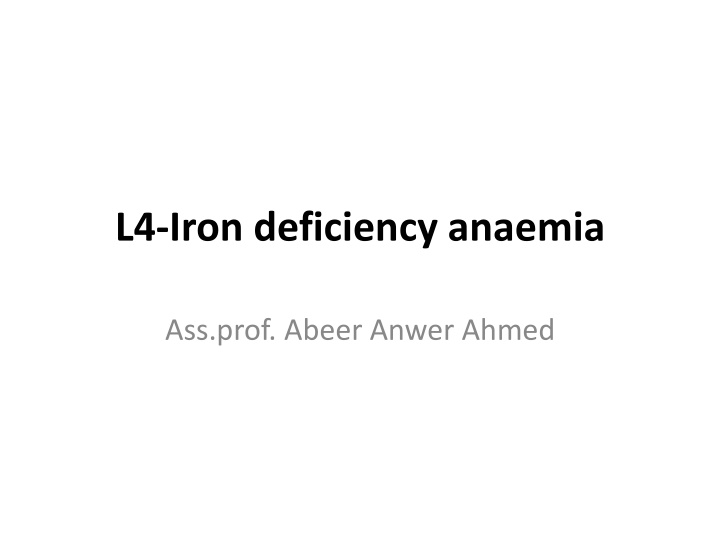 l4 iron deficiency anaemia n.w