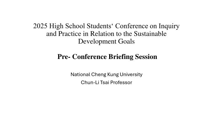 High School Students Conference on Sustainable Development Goals