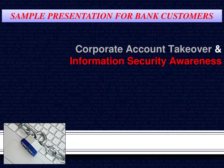 sample presentation for bank customers n.w