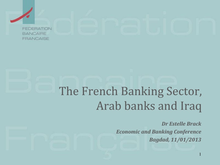 Promoting French Banking Sector Development in Iraq