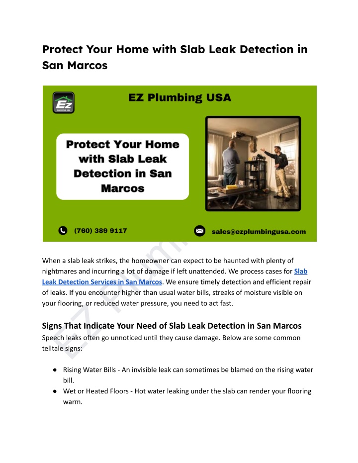 protect your home with slab leak detection n.w
