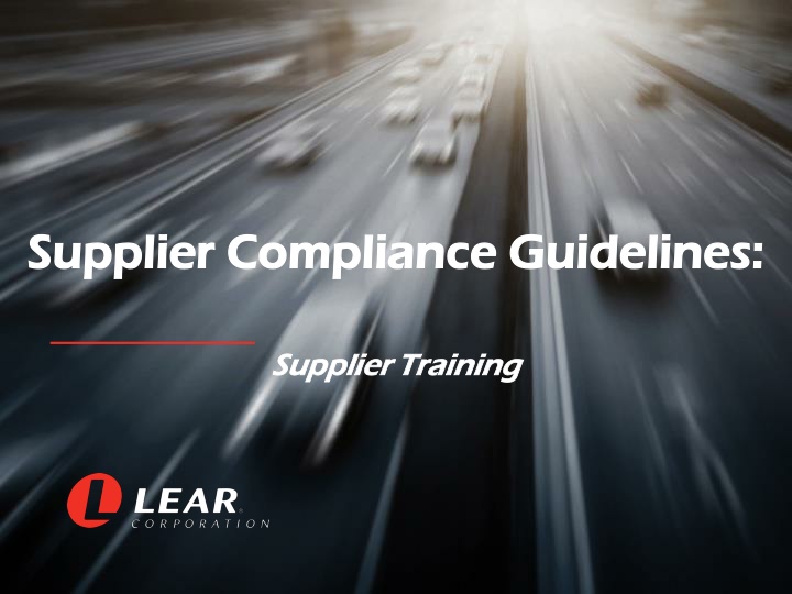 supplier compliance guidelines supplier n.w