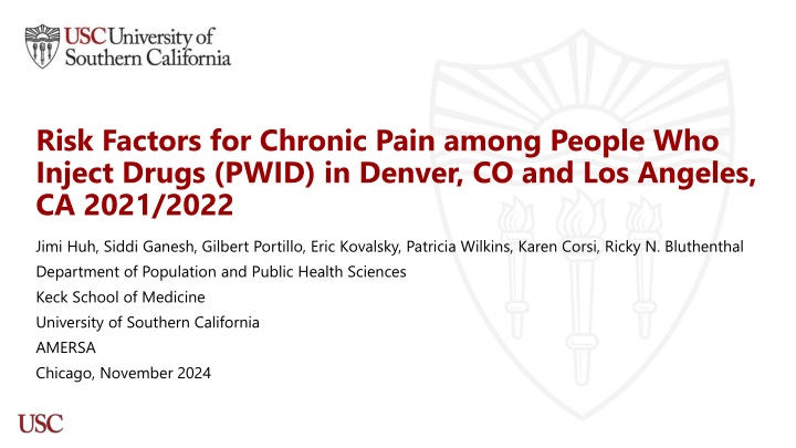 risk factors for chronic pain among people n.w