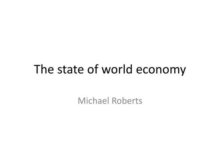 the state of world economy n.w