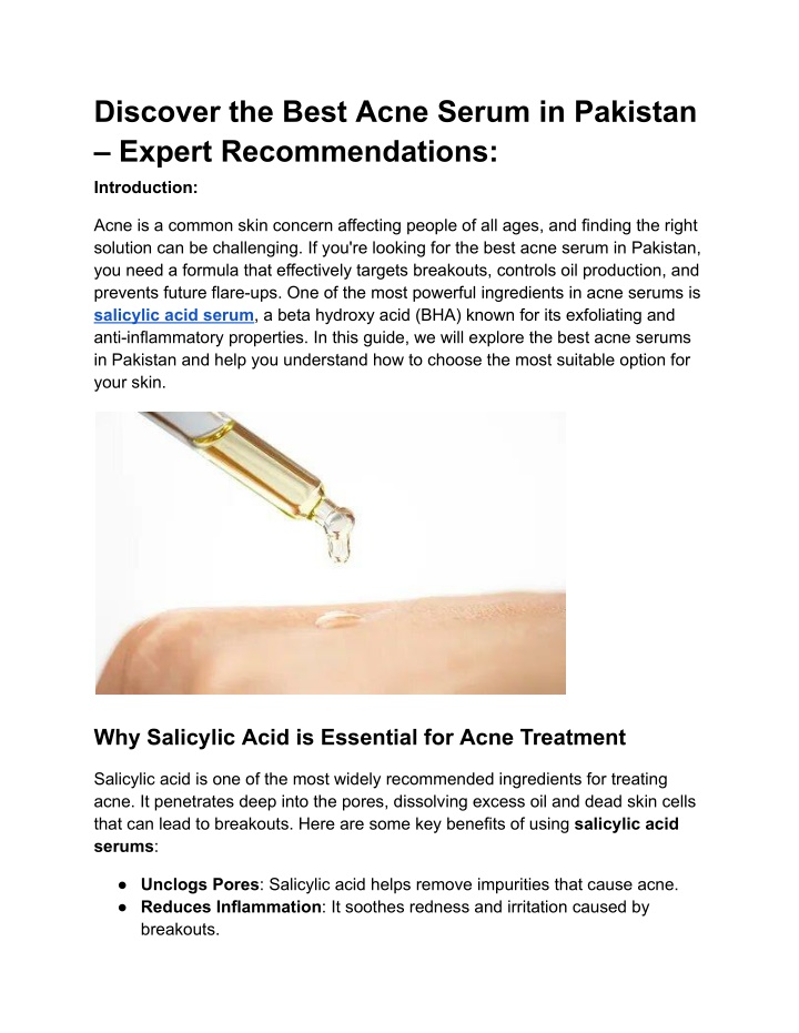 discover the best acne serum in pakistan expert n.w