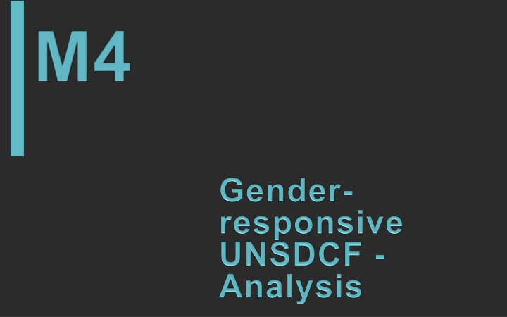 Gender Mainstreaming in UNSDCF Cycle: Entry Points and Actions