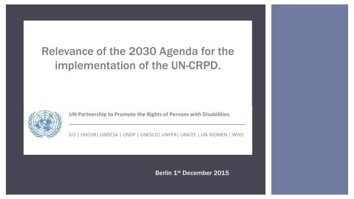 Relevance of 2030 Agenda for UN-CRPD Implementation