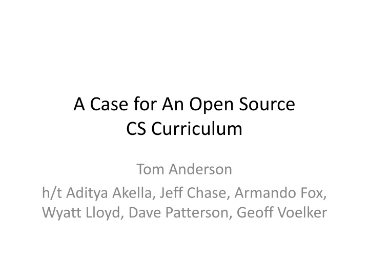 Open Source Curriculum Insights