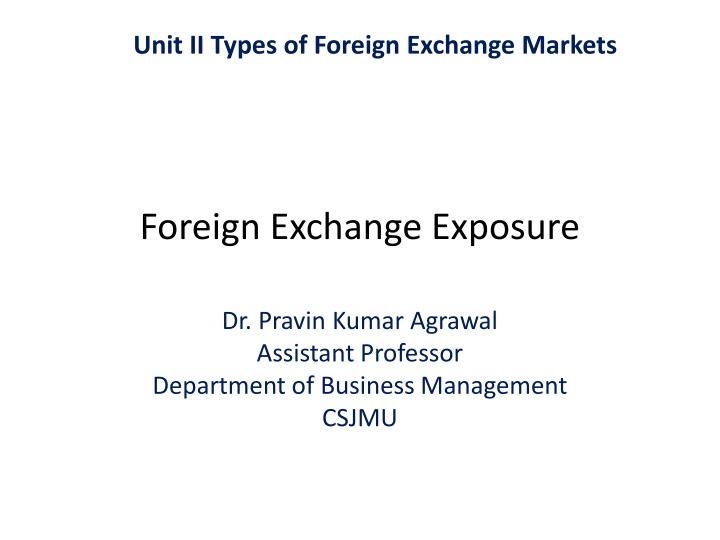 Foreign Exchange Exposure