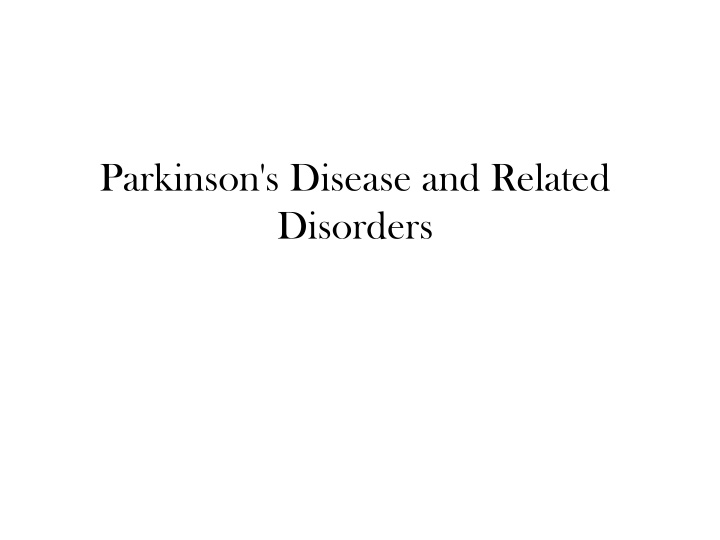 parkinson s disease and related disorders n.w