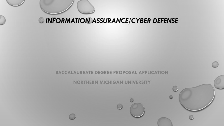INFORMATION ASSURANCE/CYBER DEFENSE
