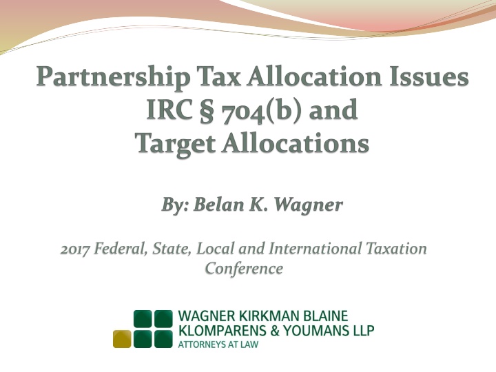 2017 Federal, State, Local and International Taxation  Conference