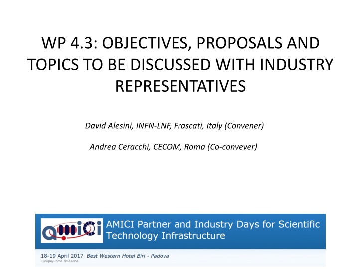 wp 4 3 objectives proposals and topics n.w