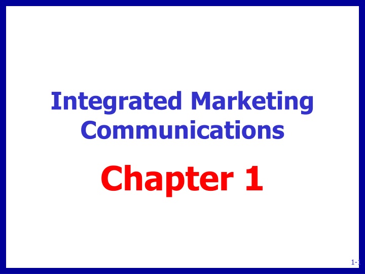 integrated marketing communications chapter 1 n.w