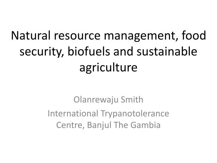 natural resource management food security n.w
