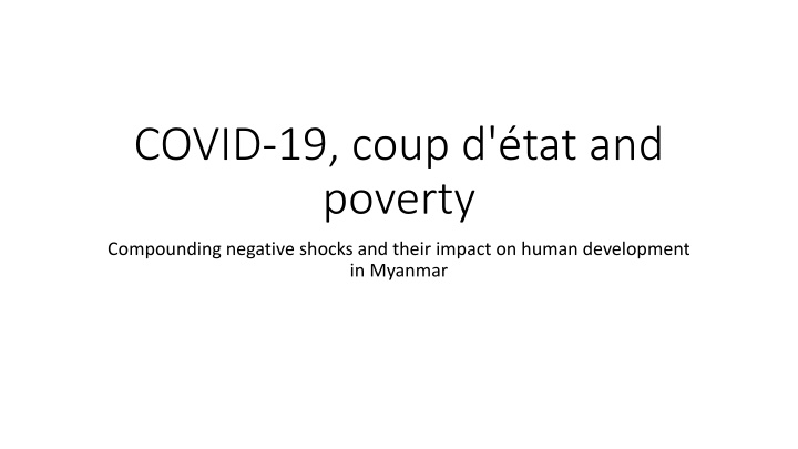 Impact of COVID-19 on Poverty in Myanmar: Compounding Negative Shocks