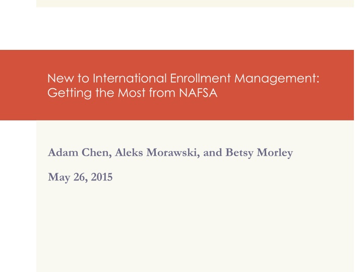New Strategies in International Enrollment Management