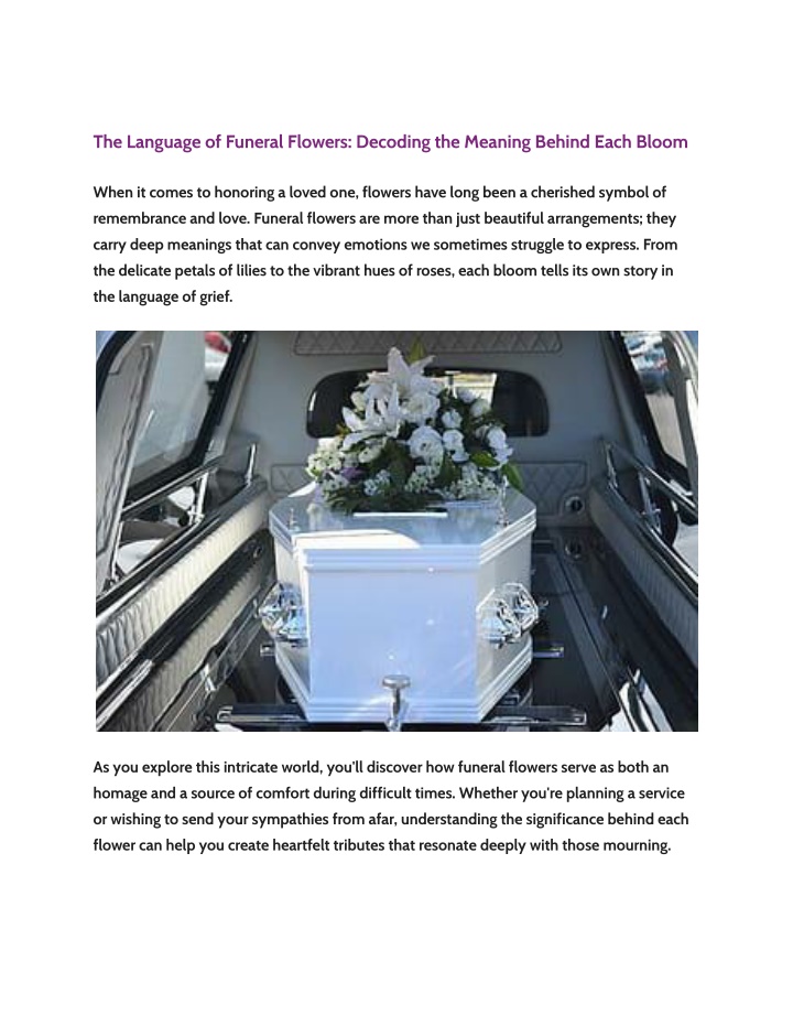 the language of funeral flowers decoding n.w