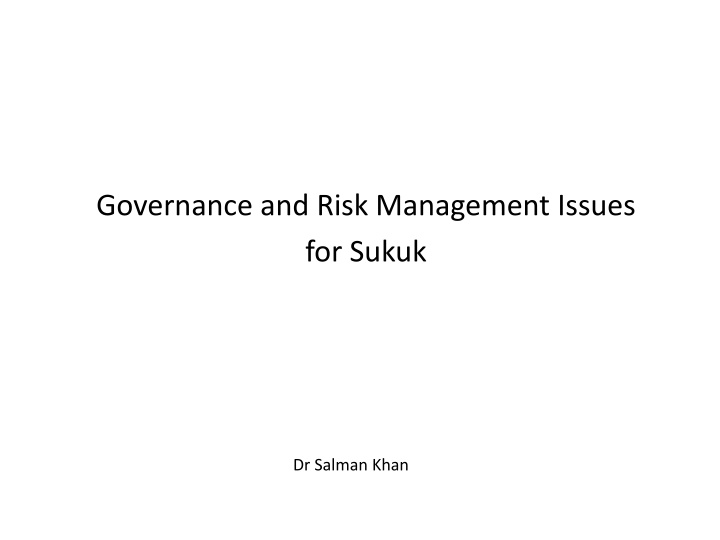 governance and risk management issues for sukuk n.w