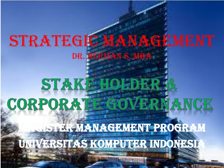 Strategic Management and Corporate Governance Overview