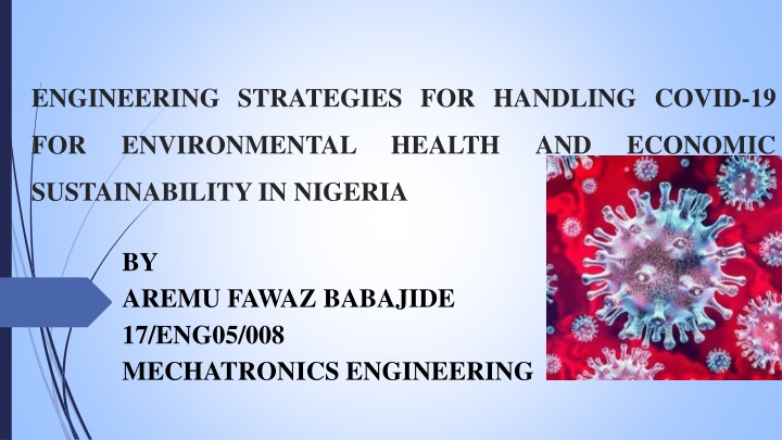 Strategies for Handling COVID-19 in Nigeria for Sustainability