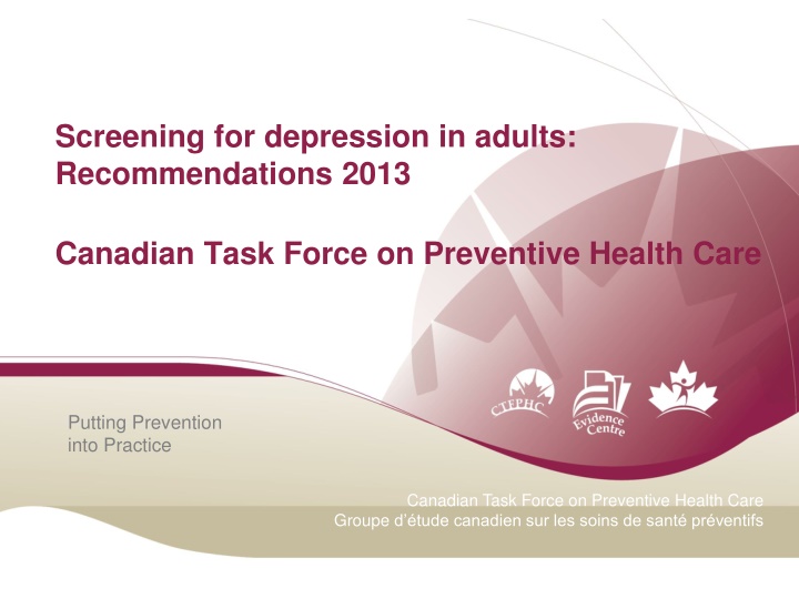 Recommendations for Depression Screening in Adults